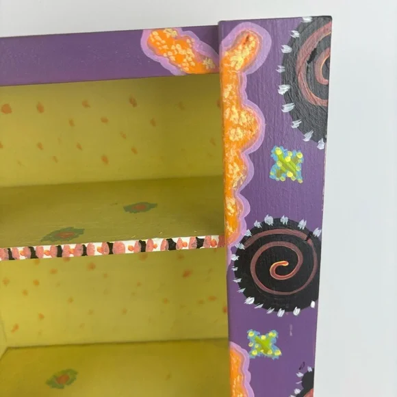 Colorful Handpainted Wooden Shelf-whimsical Artsy